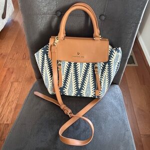 Spartina Blue/ White Lighthouse Canvas Tote Crossbody Handbag